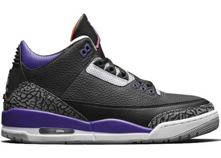 UA Air Jordan 3 Retro Black Court Purple