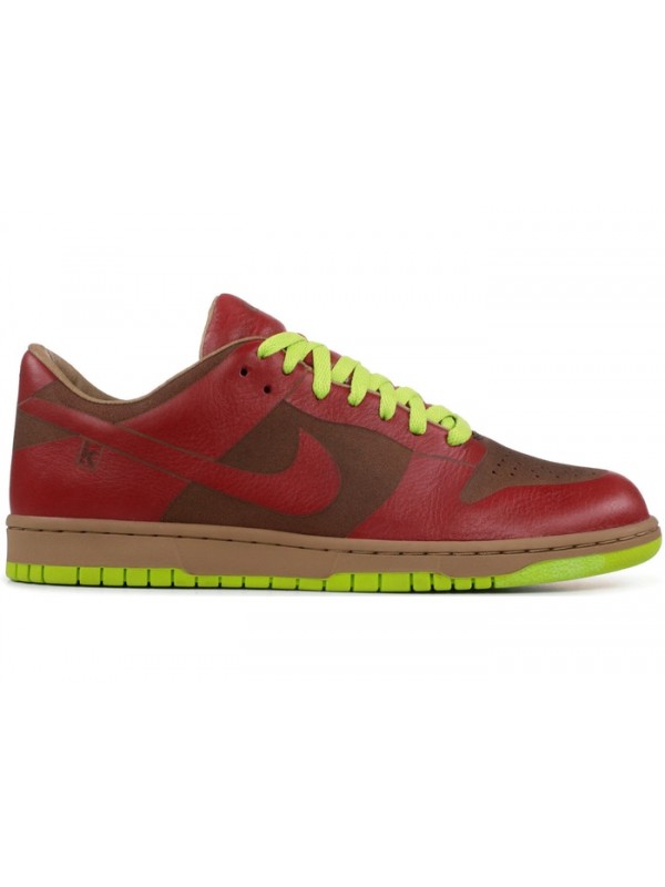 UA Nike Dunk Low 1-Piece Laser Varsity Red Chartreuse